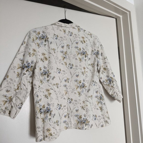 KILT New Zealand Brand Cotton Linen Floral Print Blazer (Size: 14) - Picture 5 of 7